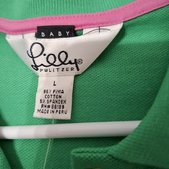 Lily Pulitzer Baby Palm Beach Women’s Polo Shirt Extra Slim Size L Green - Picture 7 of 12